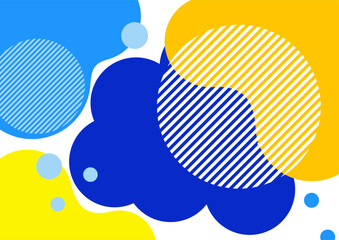 Creative abstract bright background. Smooth liquid, stripes and dots on a white background. Template for prints, posters, flyers. Vector illustration.