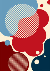 Creative abstract bright background. Smooth liquid, stripes and dots on a white background. Template for prints, posters, flyers. Vector illustration.