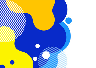 Creative abstract bright background. Smooth liquid, stripes and dots on a white background. Template for prints, posters, flyers. Vector illustration.