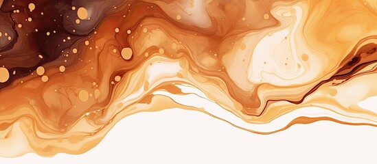 Marbled chocolate watercolor ink background with coffee and milk blend