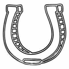 Horseshoe symbol drawing decoration design.

