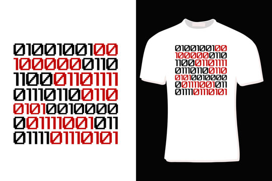 I love you 01001001 00100000 Binary Code Computer Programmer  T-Shirt Design For Print, Poster, Card, Mug, Bag, Invitation And Party.
