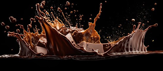 Foundation or chocolate being splashed