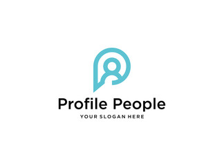 profile people with initial letter P logo design