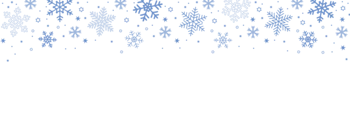 Fotobehang blue banner christmas snowflake border isolated vector illustration © krissikunterbunt