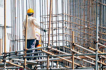 workers in a construction zone