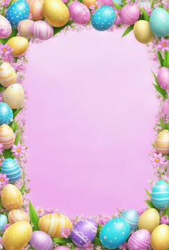 easter card with eggs and flowers