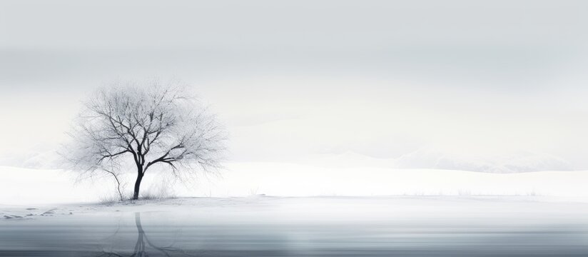 Winter landscape depicted in an abstract manner
