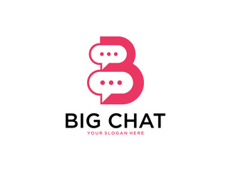 big chat bubble, dating chat, chatting logo design