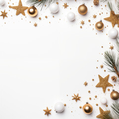 Obraz na płótnie Canvas White Blank Page with Christmas Decorations