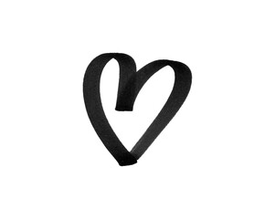 black marker pen scribble heart on png transparent background