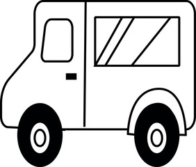 Line Editable Icons. Vector illustration in modern thin line style of transport icons types: bus, truck