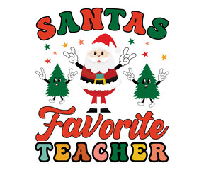 santa’s favorite teacher Svg,Christmas Teacher,Winter,Retro Christmas, One Merry Teacher, Teacher Gift,Funny Teacher,Half Coffee,Holly Jolly Principal 


