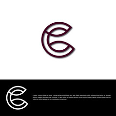 Minimal elegant monogram art logo. Outstanding professional trendy awesome artistic C c  initial based Alphabet icon logo. Premium Business logo White color on black background 