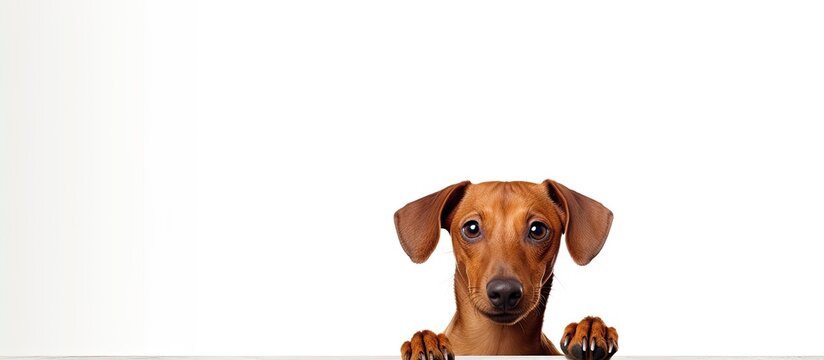 The canine is gazing forward with its front limbs raised in the iconic and timeless posture of a portrait