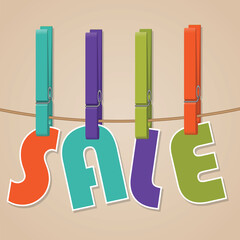 Sale signs, product sales, price tags and product status announcements, use letter clamps, the word sale