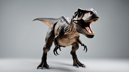 Fototapeta premium t rex in front of a background T-Rex dinosaur on white background front view 