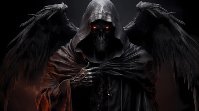 Todesengel mit feurig-roten Augen