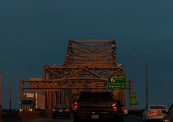 sunset on bridge