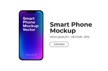 new iphone 14 mockup. realistic eps vector mobile device. edible vector smart phone illustration isolated on a white background. trendy gradient style template. 