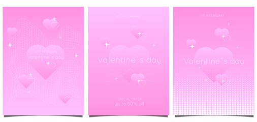 Fototapeta na wymiar Happy Valentine's Day, decorate with trendy gradient heart, vibrant y2k colourful background. set for design for greeting card, fashion, commercial, set banner