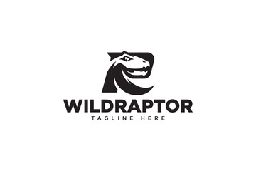 raptor with letter R modern logo design for sport and gaming company