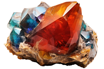 gem stone isolated on transparent background with shadow , png