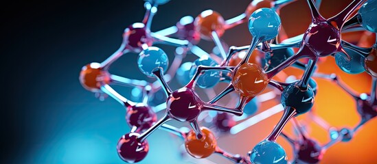 Microscopic view of PFHxS molecules 3D structure and chemical formula - obrazy, fototapety, plakaty
