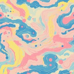 Obraz premium Soft pastel marbled design with pink and blue swirls. Calm and serene concept. Easter celebration. Design for backdrop, invitations, and fabric patterns