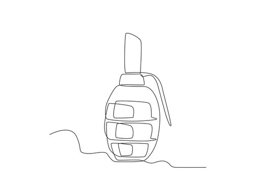 A hand grenade for war. War one-line drawing