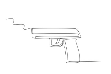 A firearm to shoot. War one-line drawing