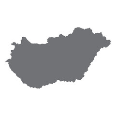 Fototapeta premium Hungary map. Map of Hungary in grey color