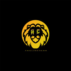  creative lion logo, lion head logo. lion letter logo, lion golden logo with gradent colour. animal logo.