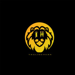 creative lion logo, lion head logo. lion letter logo, lion golden logo with gradent  colour. animal logo.