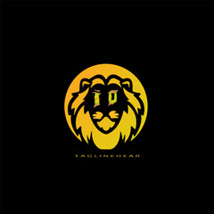 creative lion logo, lion head logo. lion letter logo, lion golden logo with gradent  colour. animal logo.