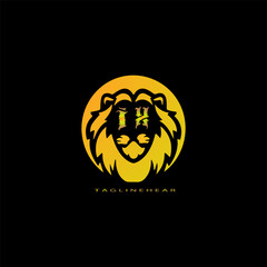 creative lion logo, lion head logo. lion letter logo, lion golden logo with gradent  colour. animal logo.