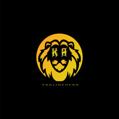 creative lion logo, lion head logo. lion letter logo, lion golden logo with gradent  colour. animal logo.