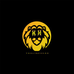 creative lion logo, lion head logo. lion letter logo, lion golden logo with gradent  colour. animal logo.