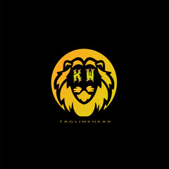 creative lion logo, lion head logo. lion letter logo, lion golden logo with gradent  colour. animal logo.