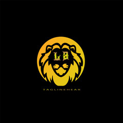 creative lion logo, lion head logo. lion letter logo, lion golden logo with gradent  colour. animal logo.