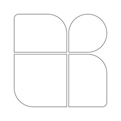 Abstract template frame collage board art bauhaus line for text. Contemporary design for social media, flyers, invitations, cards, posters, interior decor. Minimalist geometric shapes vector