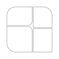 Abstract template frame collage board art bauhaus line for text. Contemporary design for social media, flyers, invitations, cards, posters, interior decor. Minimalist geometric shapes vector