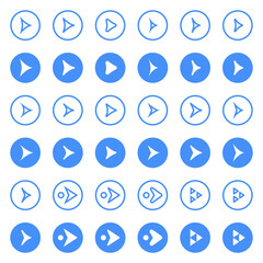 Various forms of basic arrow icons.
