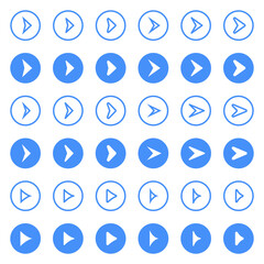 Various forms of basic arrow icons.
