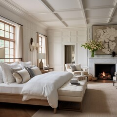 Dormitorio de lujo estilo Hamptons