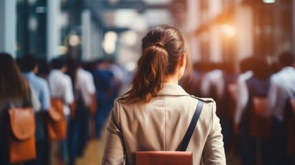 Female HR employee looking at cv resume to hire candidates, analyzing information before job interview