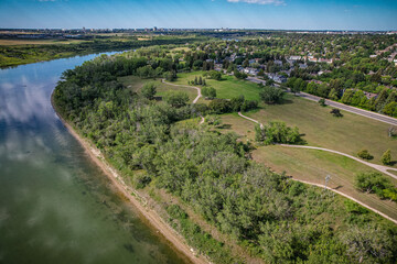 Fototapeta na wymiar Aerial of the River Heights Neighborhood in Saskatoon