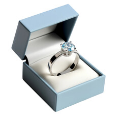 wedding ring in a box isolated