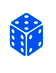 blue dice on white