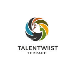 Talent Twist 2 logo Design _ business logo design _ abstract logo _ Vector logo design _ Colorful logo _ World Icon Logo